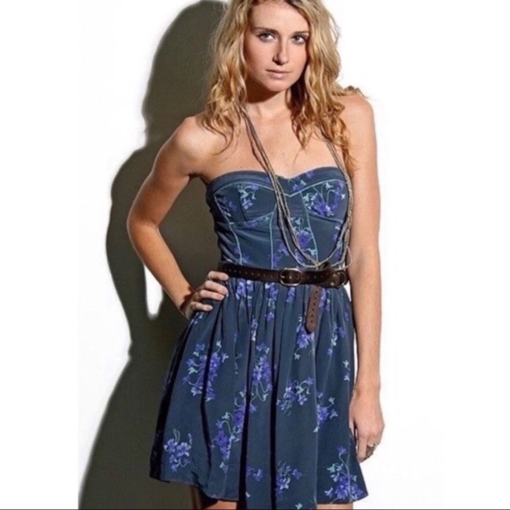 Rebecca Taylor Strapless Floral Dress
